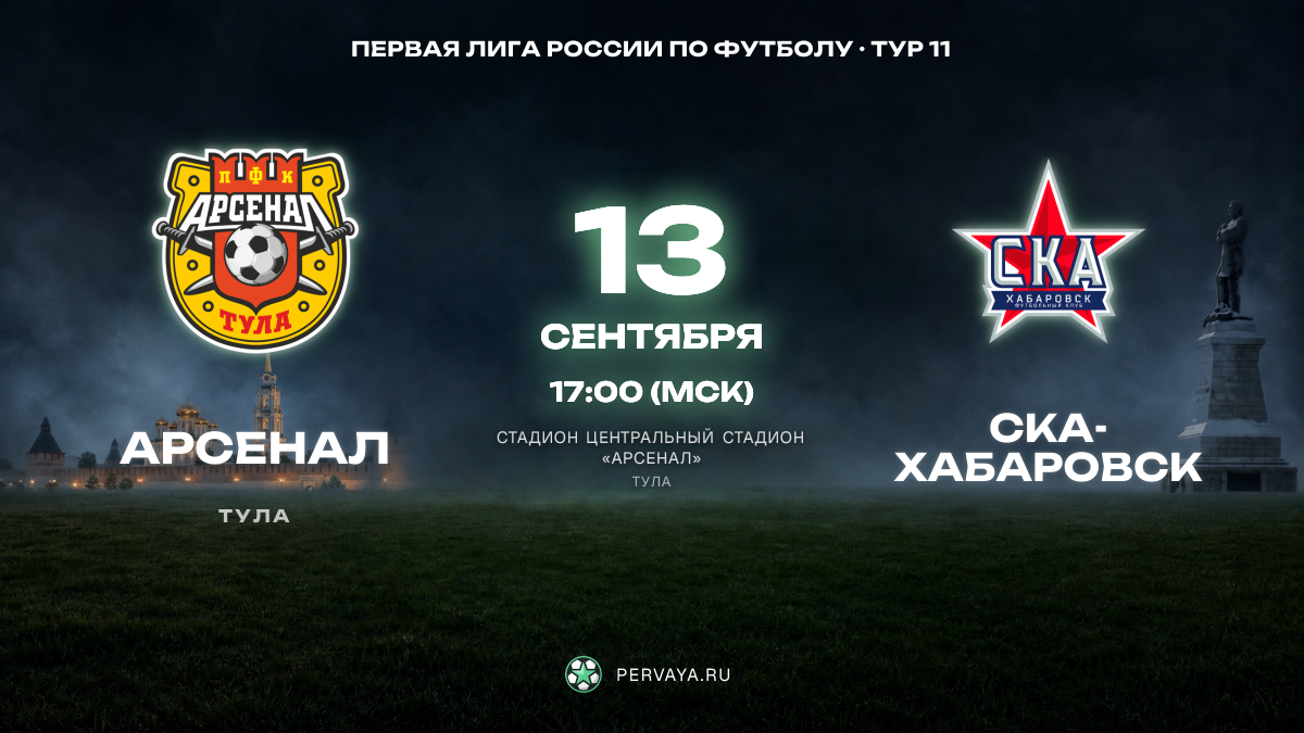 Арсенал — СКА-Хабаровск — карточка матча, тур 11