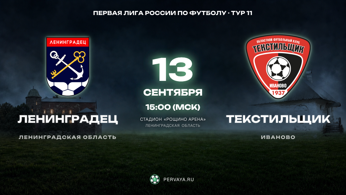Ленинградец — Текстильщик — карточка матча, тур 11