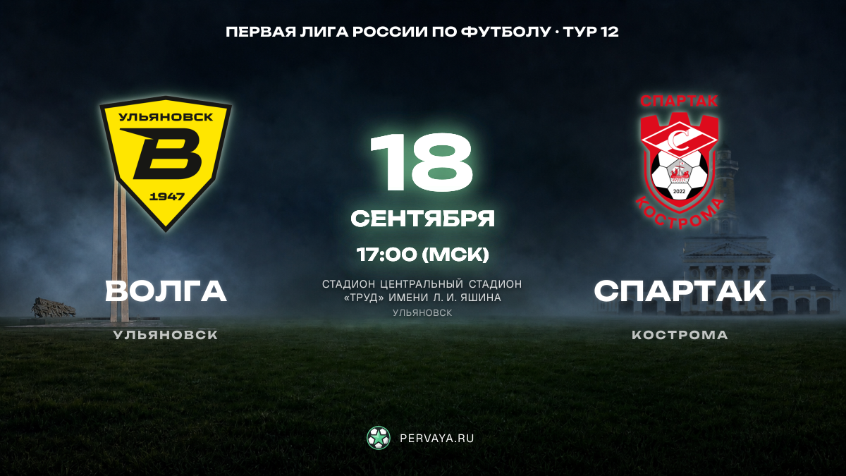 Волга — Спартак — карточка матча, тур 12