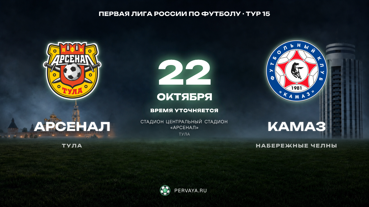 Арсенал — КАМАЗ — карточка матча, тур 15