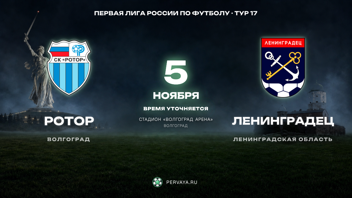 Ротор — Ленинградец — карточка матча, тур 17