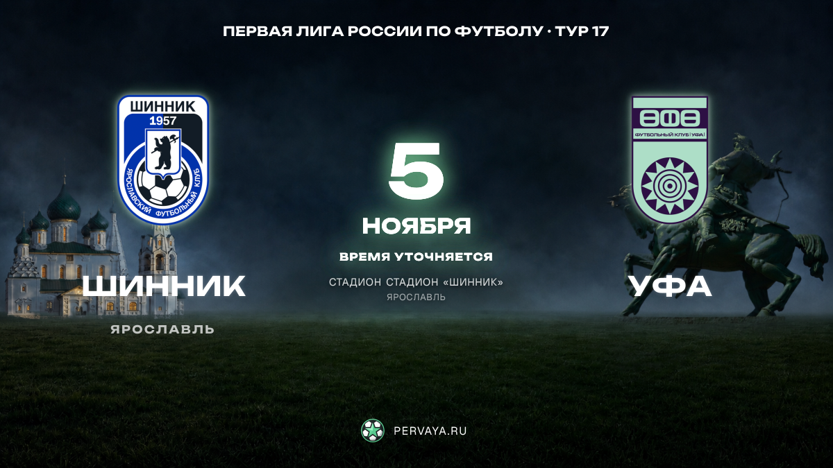Шинник — Уфа — карточка матча, тур 17