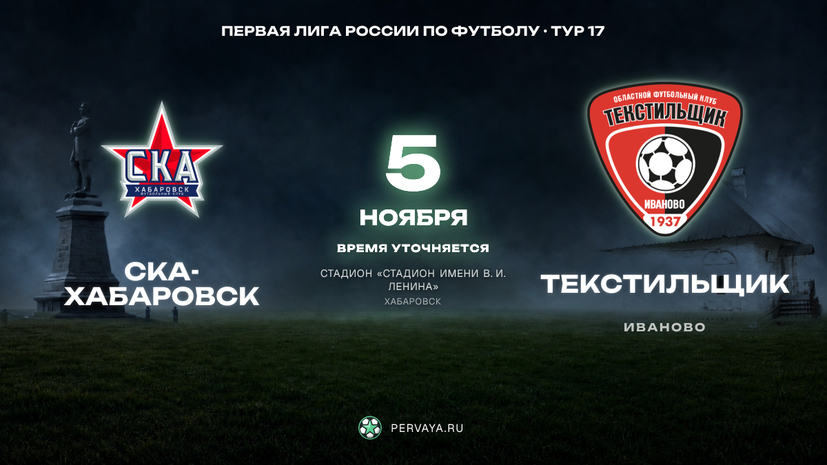 СКА-Хабаровск — Текстильщик — карточка матча, тур 17