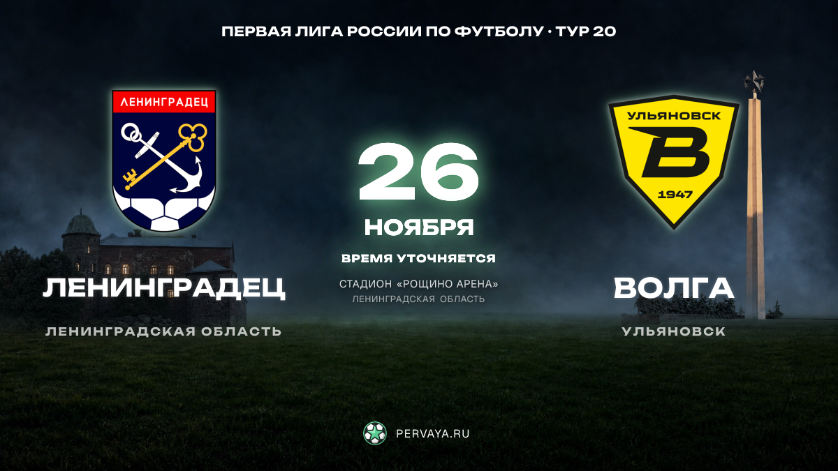 Ленинградец — Волга — карточка матча, тур 20