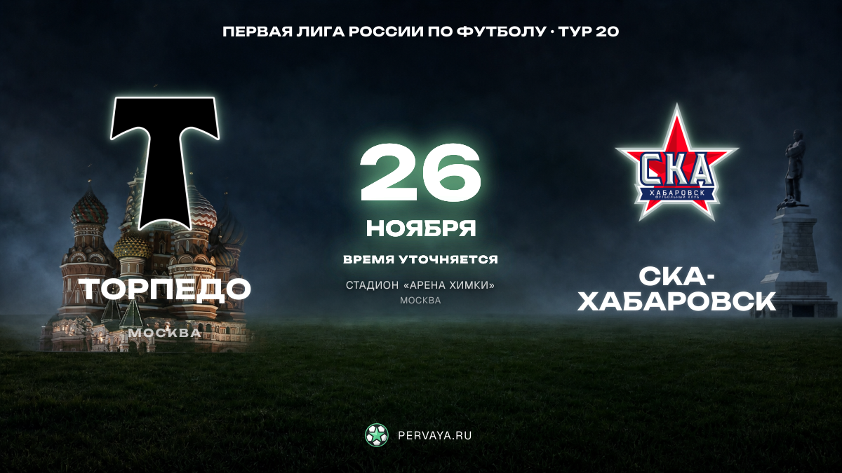Торпедо — СКА-Хабаровск — карточка матча, тур 20