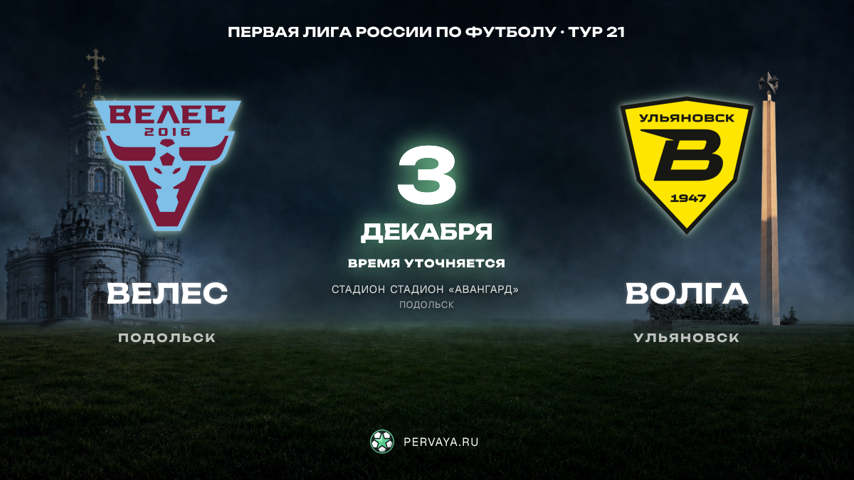 Велес — Волга — карточка матча, тур 21