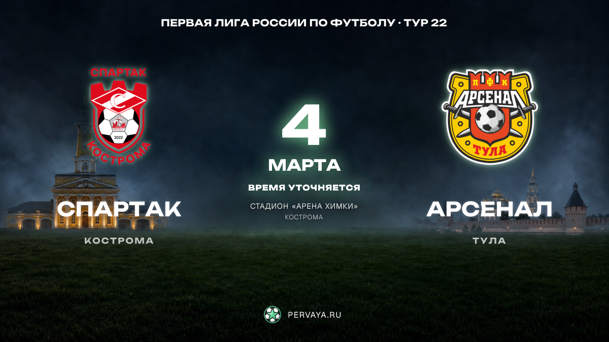 Спартак — Арсенал — карточка матча, тур 22