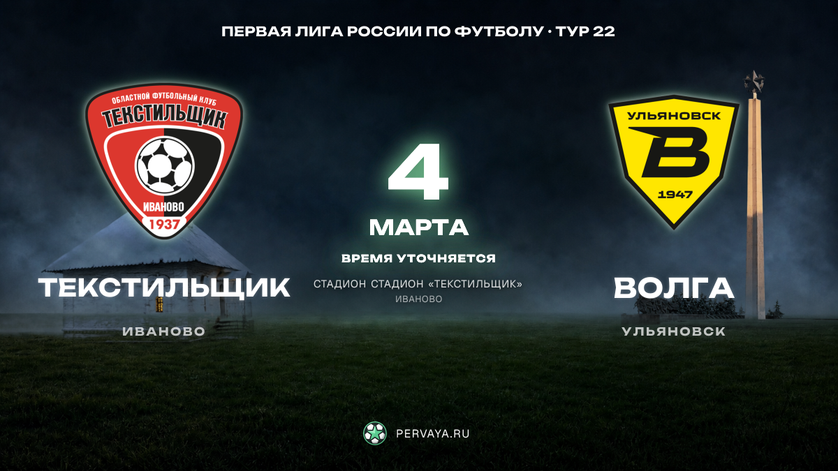 Текстильщик — Волга — карточка матча, тур 22