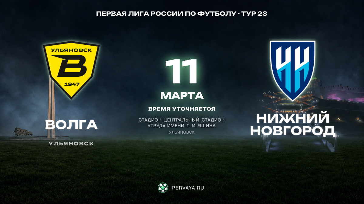 Волга — Нижний Новгород — карточка матча, тур 23