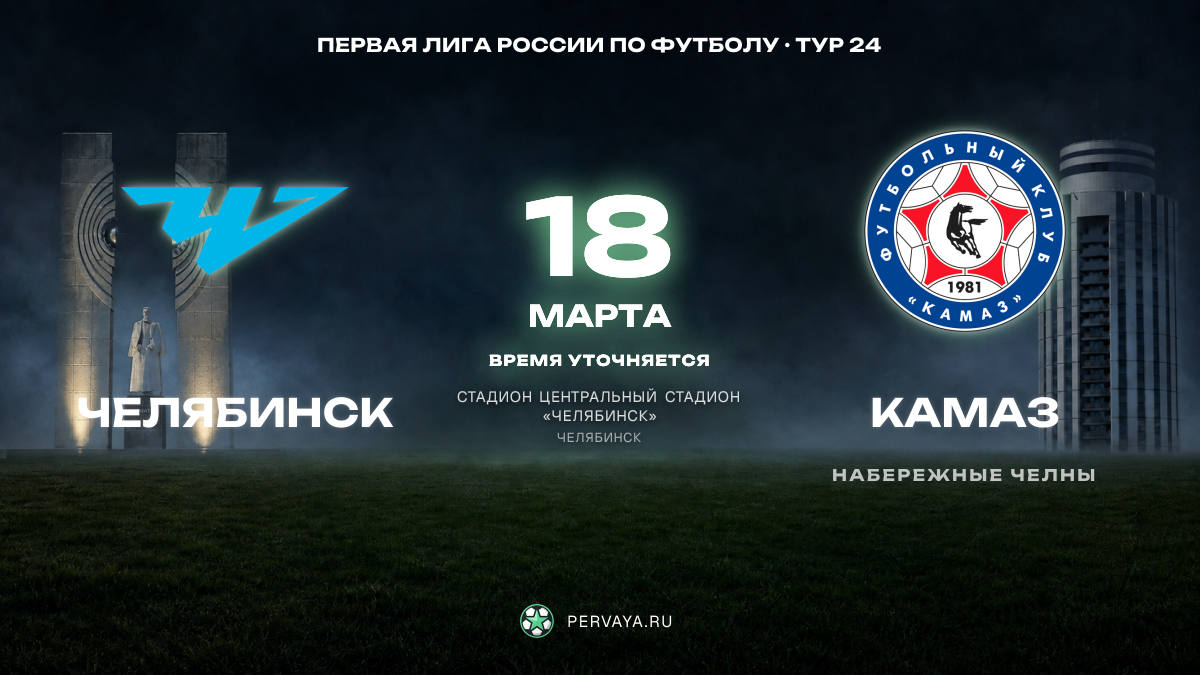 Челябинск — КАМАЗ — карточка матча, тур 24