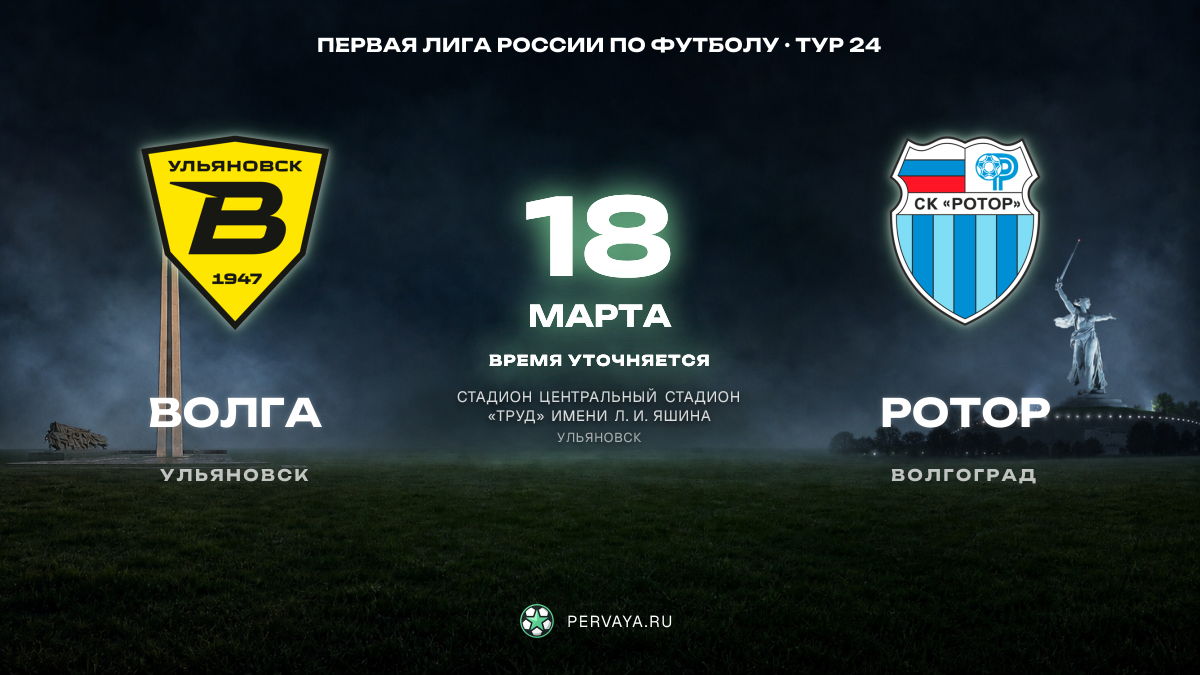 Волга — Ротор — карточка матча, тур 24