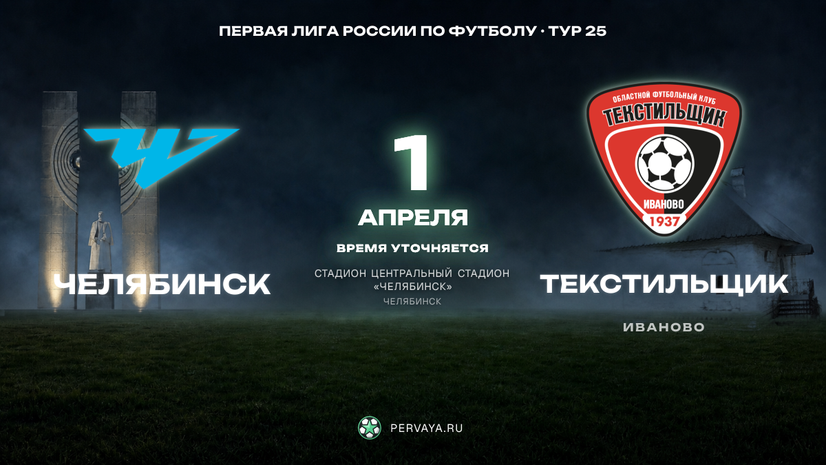 Челябинск — Текстильщик — карточка матча, тур 25