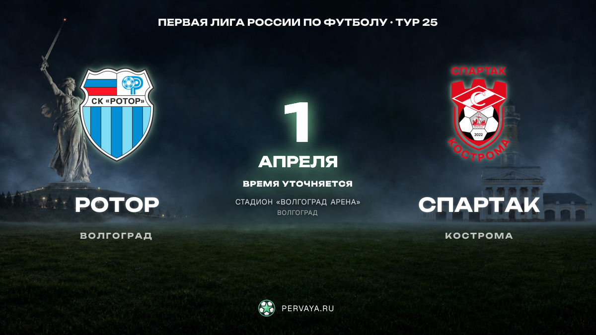Ротор — Спартак — карточка матча, тур 25