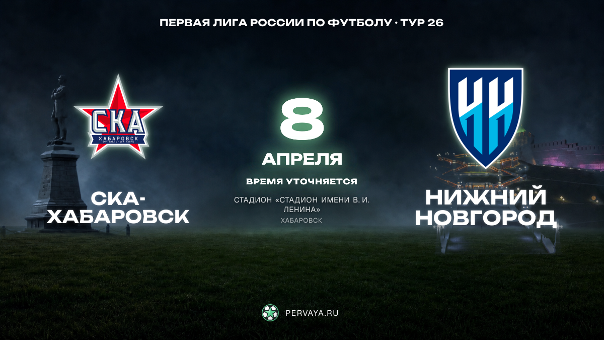 СКА-Хабаровск — Нижний Новгород — карточка матча, тур 26