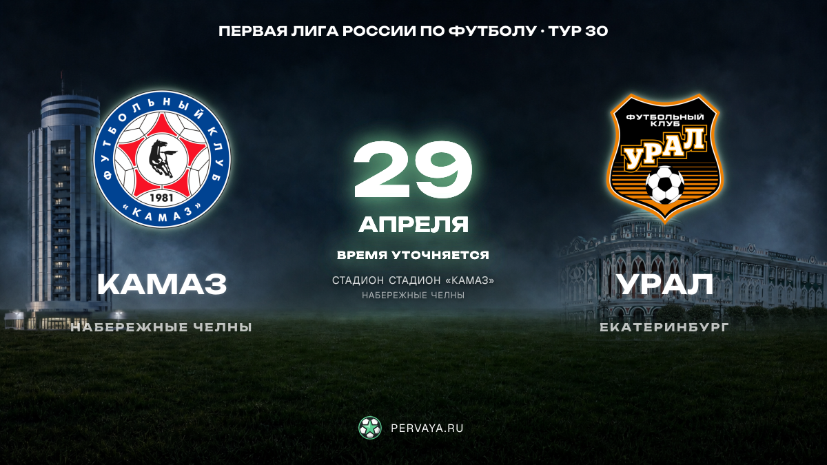 КАМАЗ — Урал — карточка матча, тур 30