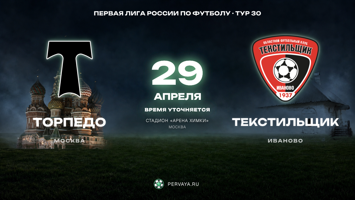 Торпедо — Текстильщик — карточка матча, тур 30
