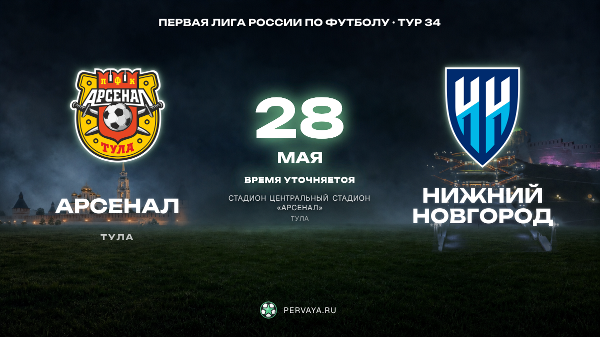 Арсенал — Нижний Новгород — карточка матча, тур 34