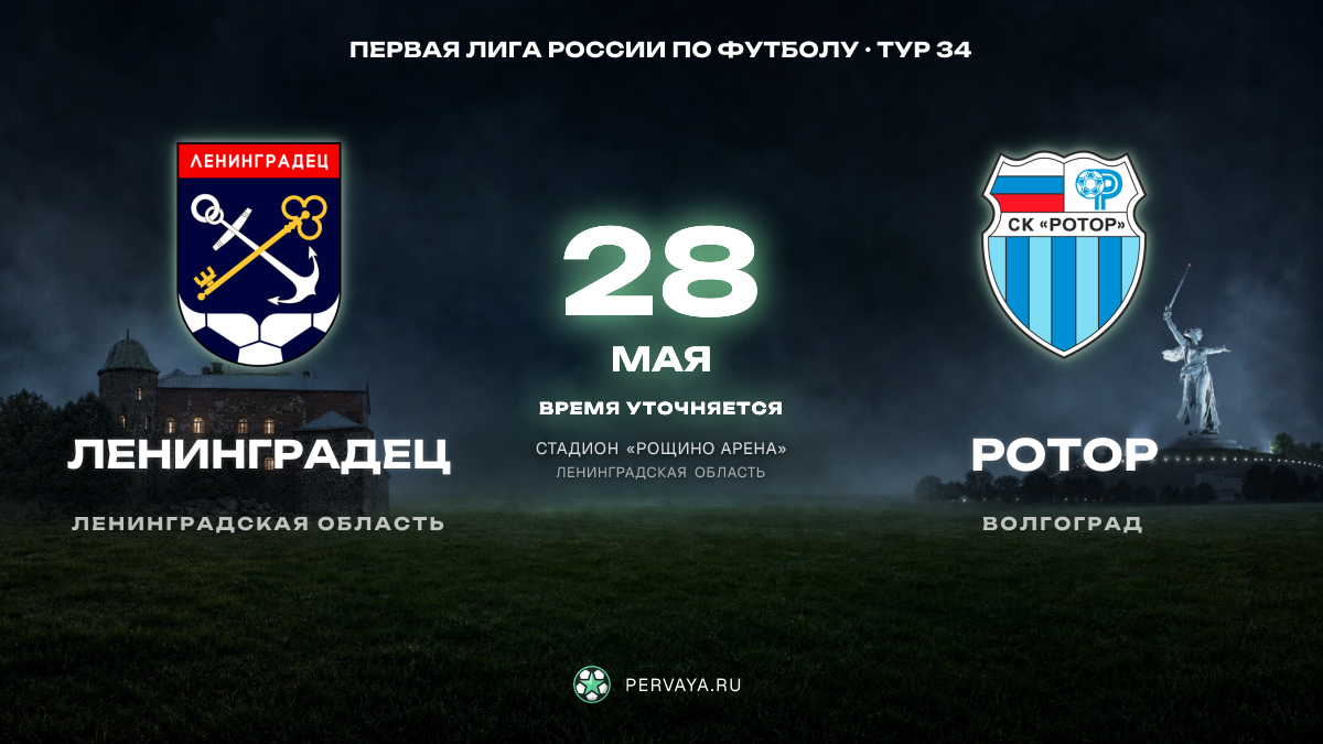 Ленинградец — Ротор — карточка матча, тур 34