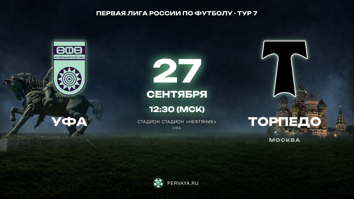 Уфа — Торпедо — карточка матча, тур 7